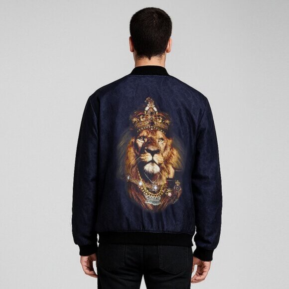 RARE! Camilla Midnight Meeting Mens Bomber Jacket Size Small b150e - Picture 2 of 11